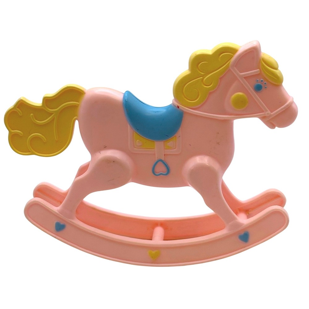 Vtg 1984 Mattel Barbie Heart Family Rocking Horse Pink Coquette Toy Nursery 80s